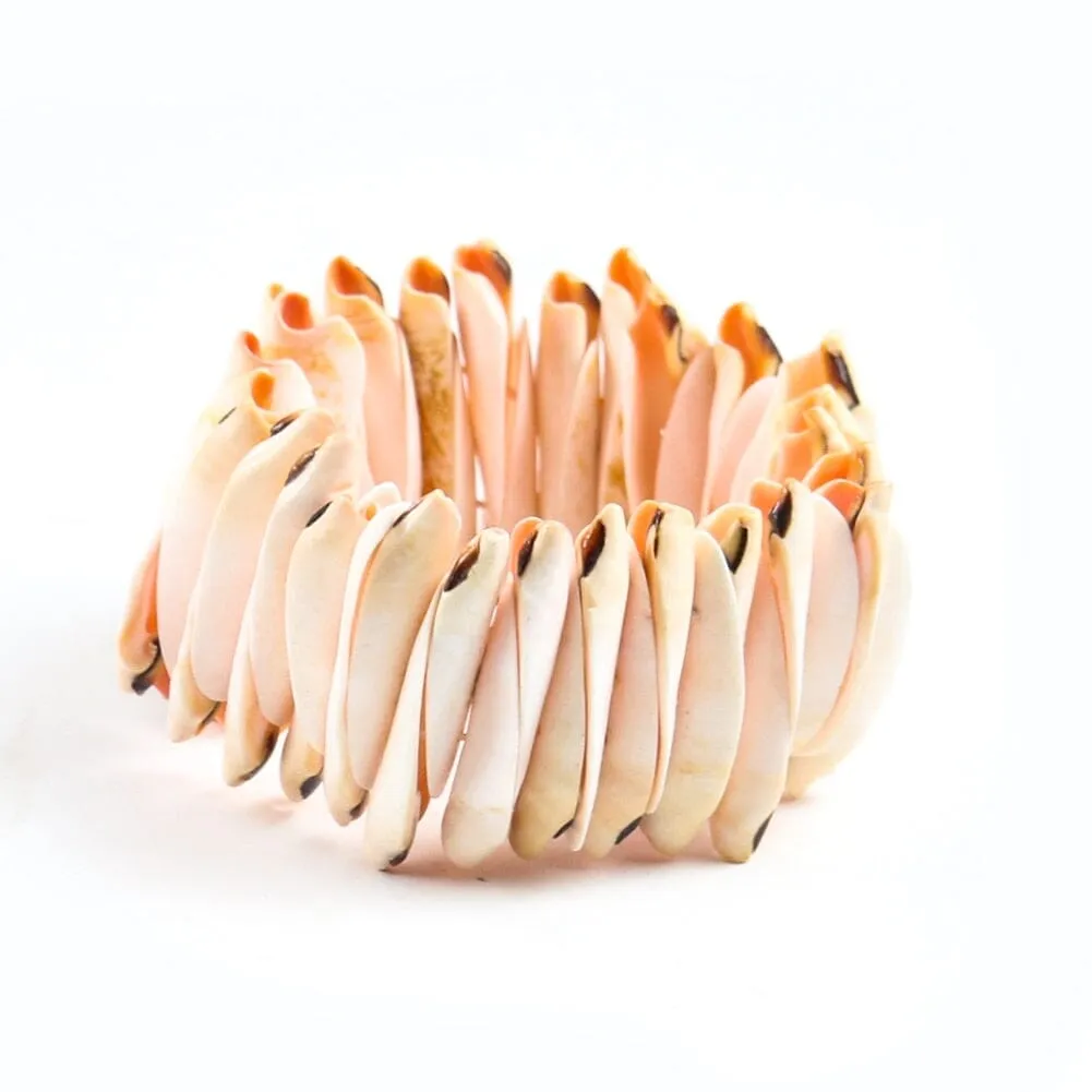 Natural Cowry Seashell Bangle Bracelet