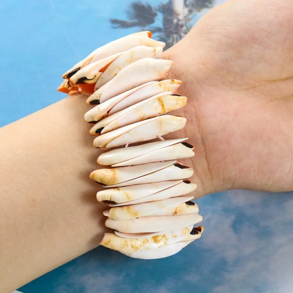 Natural Cowry Seashell Bangle Bracelet