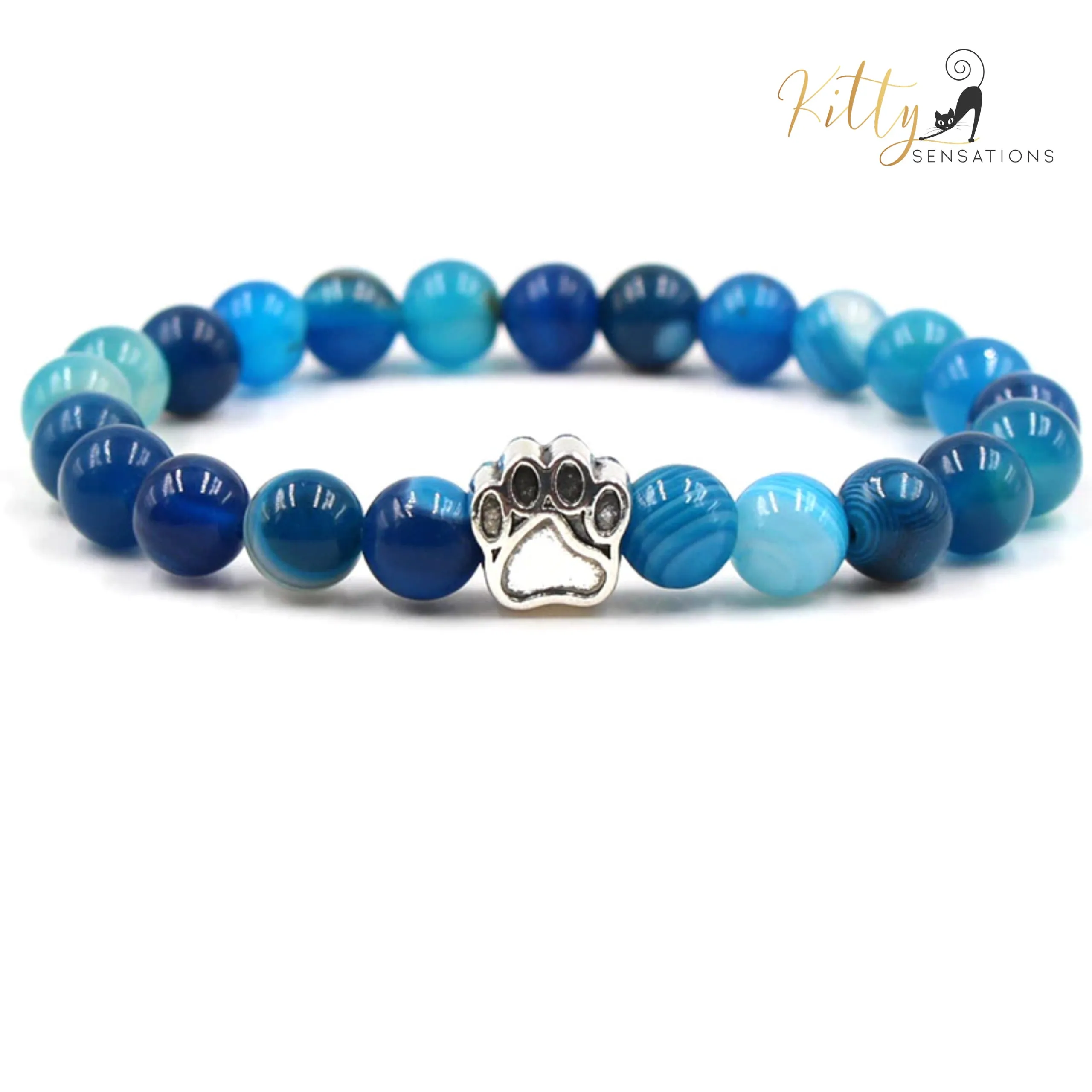 Natural Gemstones Kitty/Cat Paw Bracelet (7 Gemstone Options)