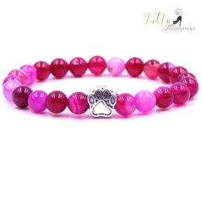 Natural Gemstones Kitty/Cat Paw Bracelet (7 Gemstone Options)