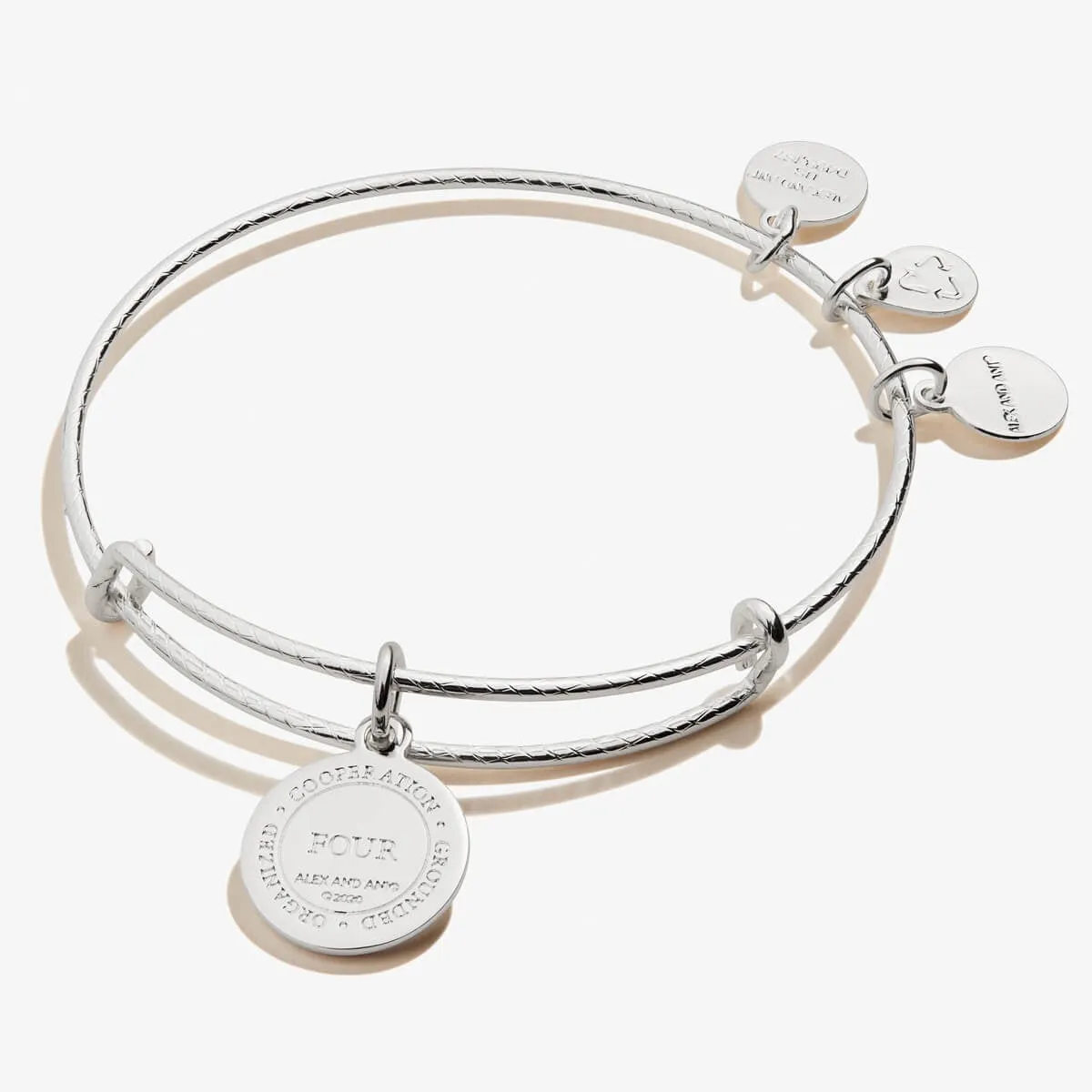 Number 4 Charm Bangle