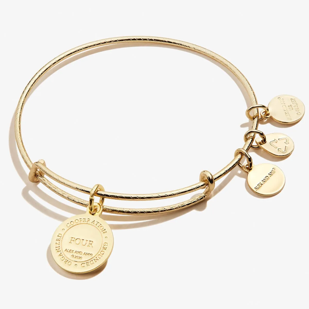 Number 4 Charm Bangle