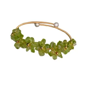 Olivine Crystal Peridot Bangle Bracelet