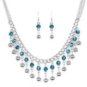 Pageant Queen Blue Gem Necklace