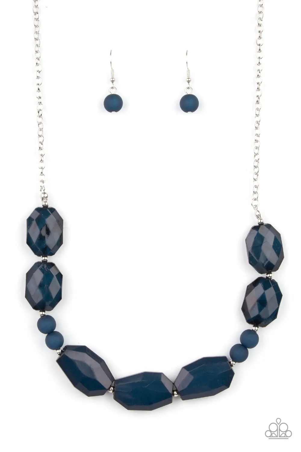 Paparazzi Melrose Melody Blue Opaque Gem Necklace