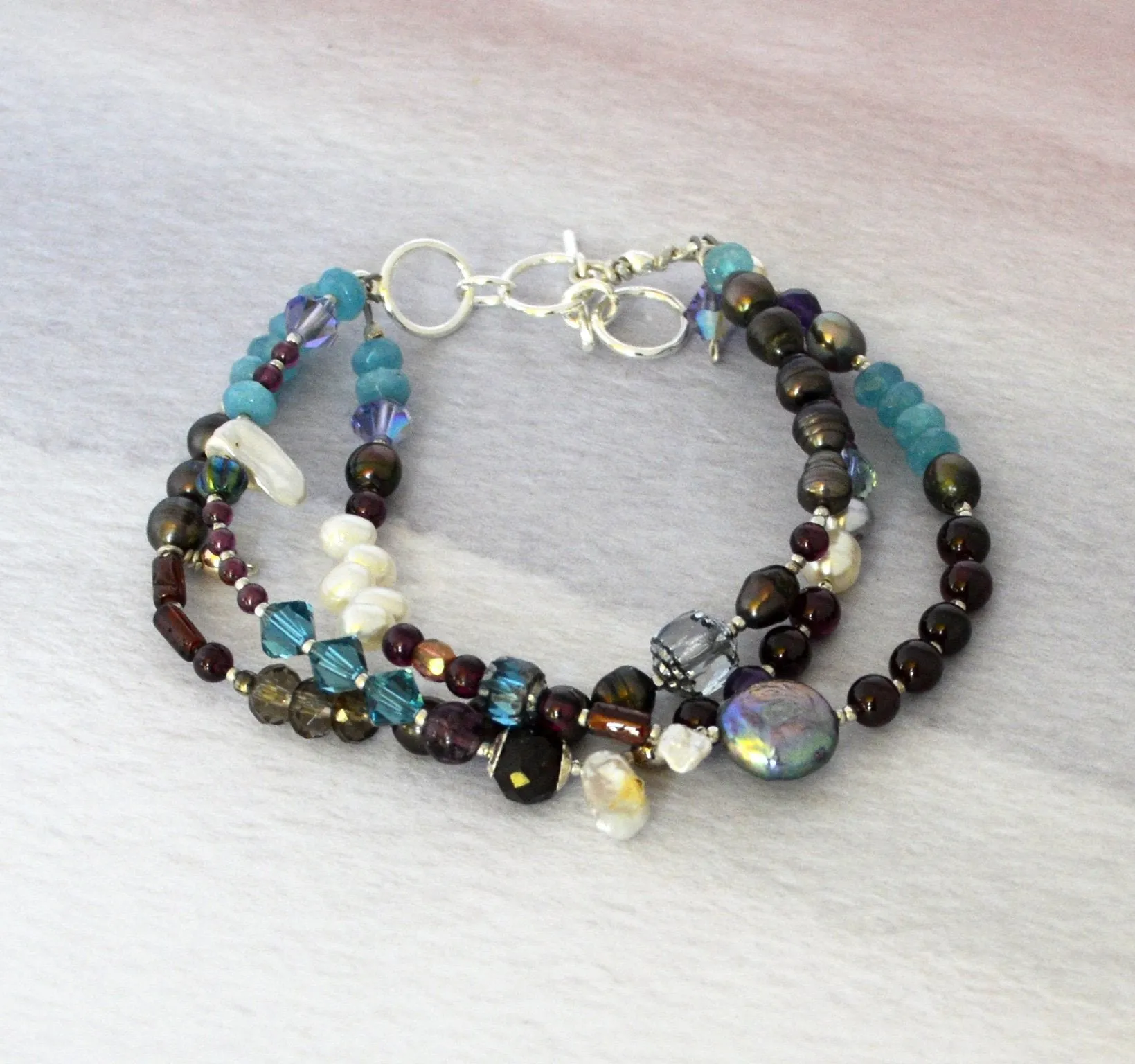 Peacock Gemstones Bracelet