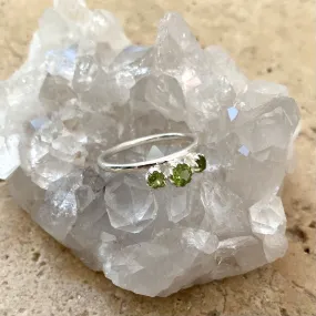 Peridot Three Gem Ring - Trinity