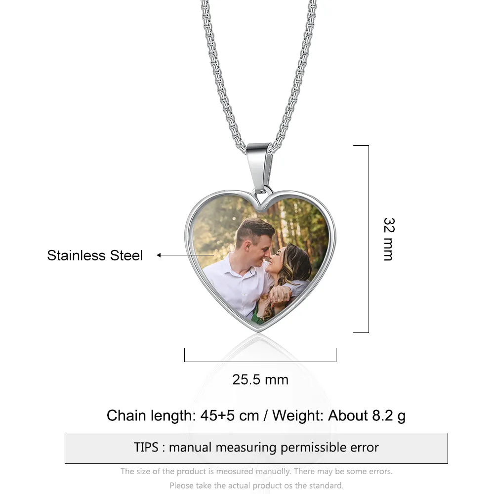 Personalized Custom Photo Heart Necklace