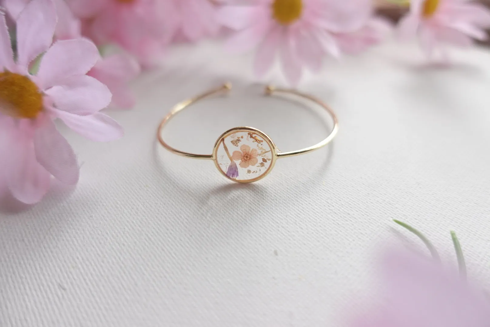 Pressed Flower Bangle