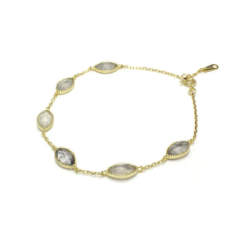 Pretty Natural Gemstones Bracelet - S925 Sterling Silver