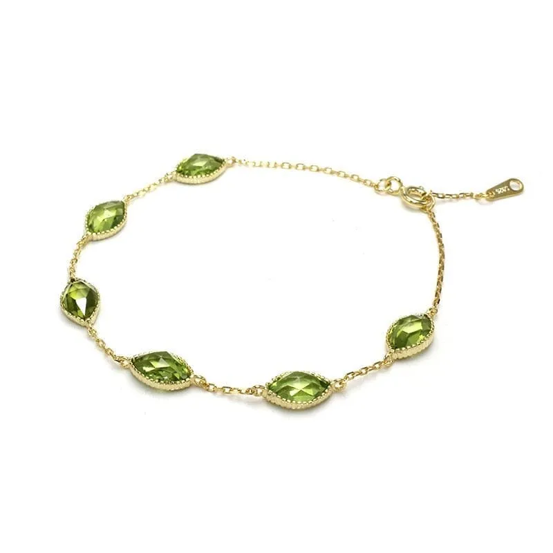 Pretty Natural Gemstones Bracelet - S925 Sterling Silver