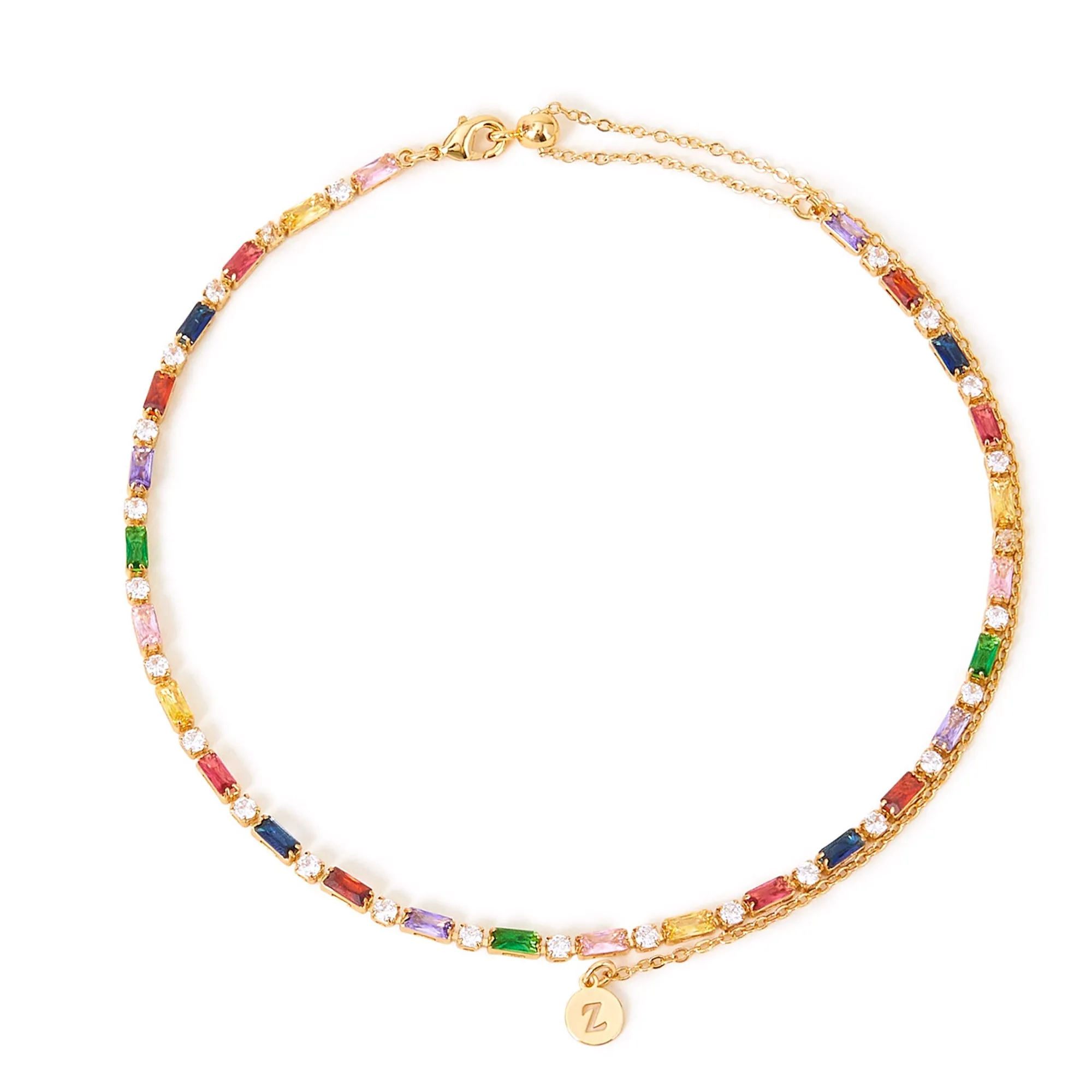 Real Gold-Plated Gem Necklace