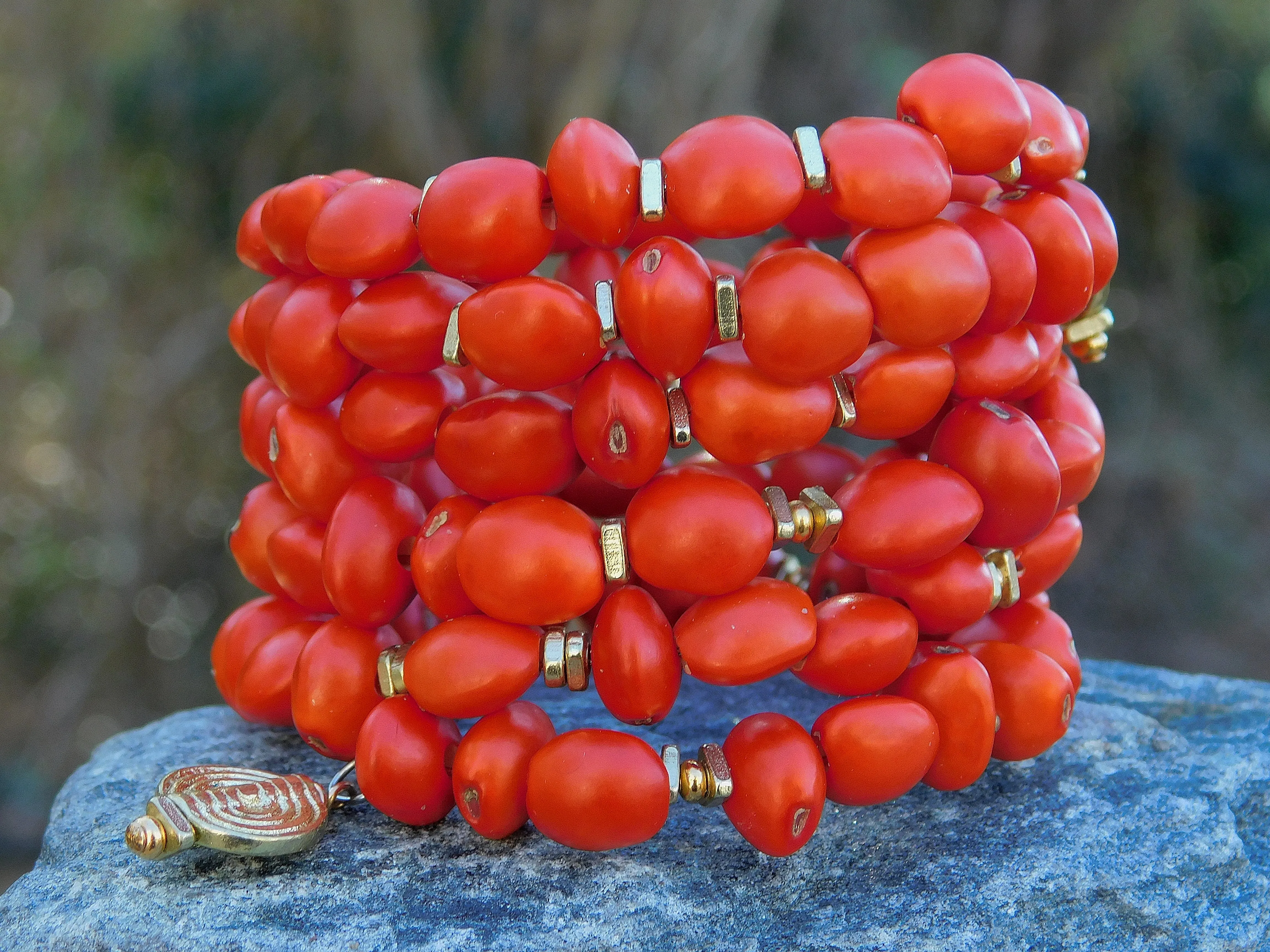 Red Bahay Seed Bangle