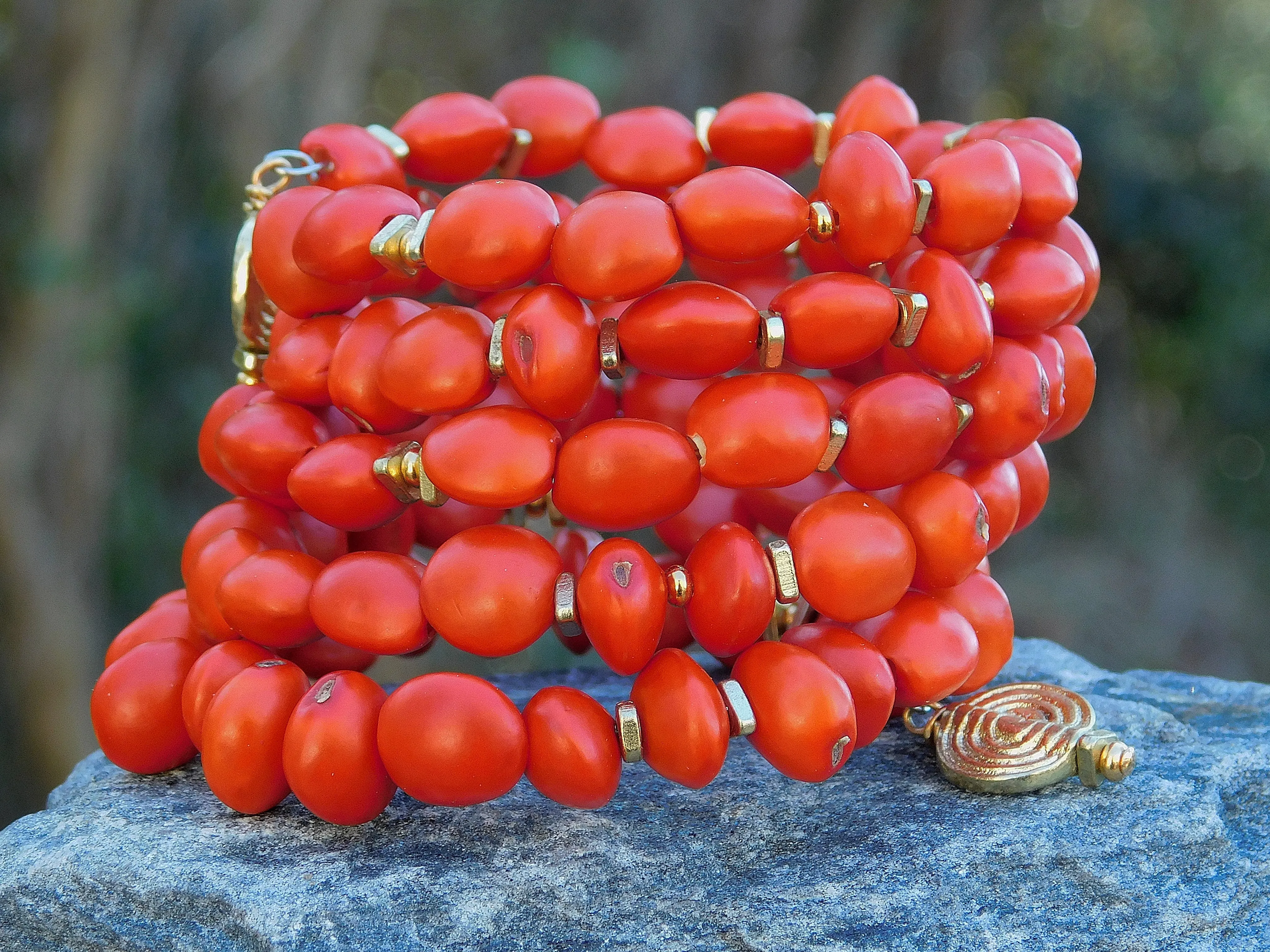 Red Bahay Seed Bangle