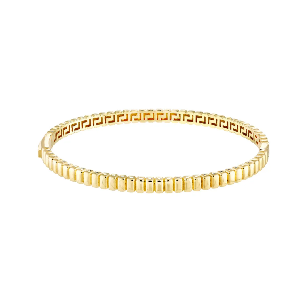 Ribbed Hinged Bangle