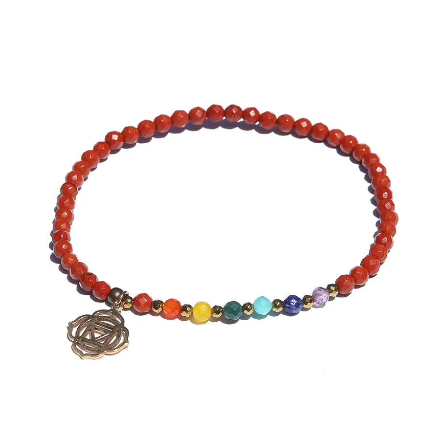 Root Chakra Anklet, Chakra Gemstones and Red Jasper Anklet