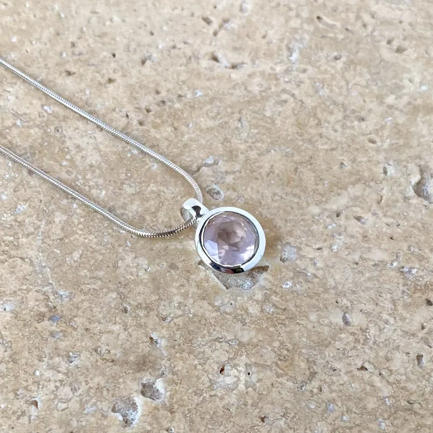 Rose Quartz Bijou Round Gem Pendant