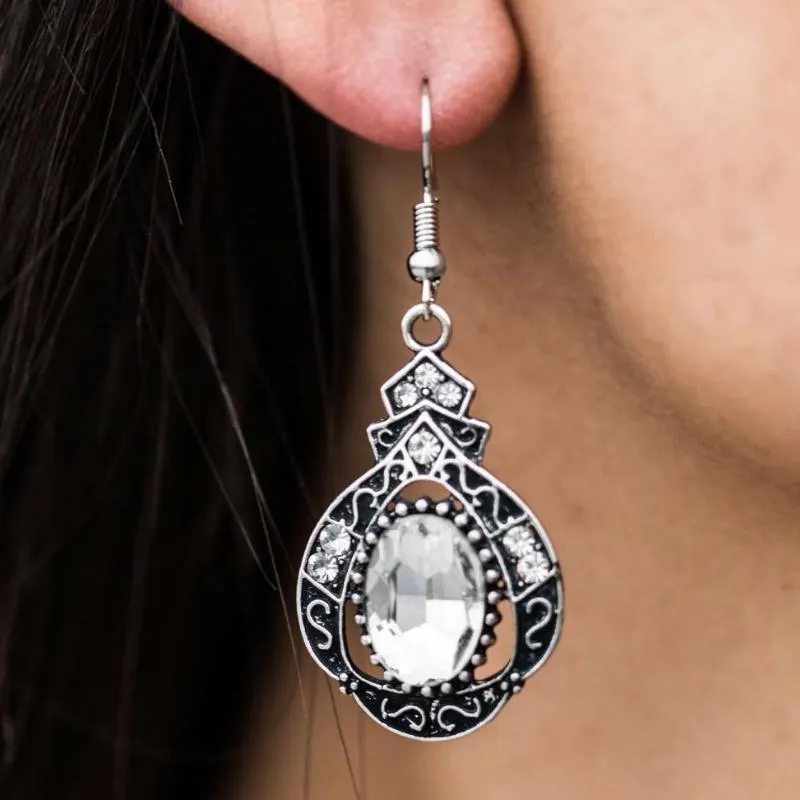 Royal Palace White Gem Earrings