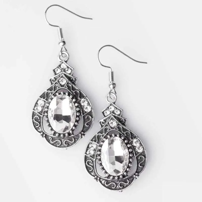 Royal Palace White Gem Earrings