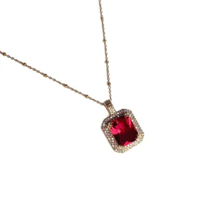 Ruby Hidden Gem Pavé Necklace