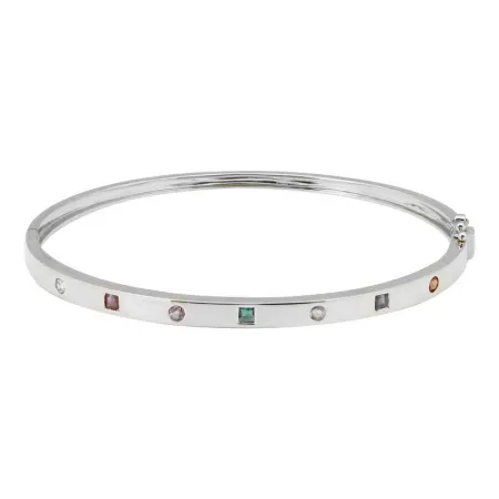 Segment Mixed Shapes Gemstones Rainbow Bangle