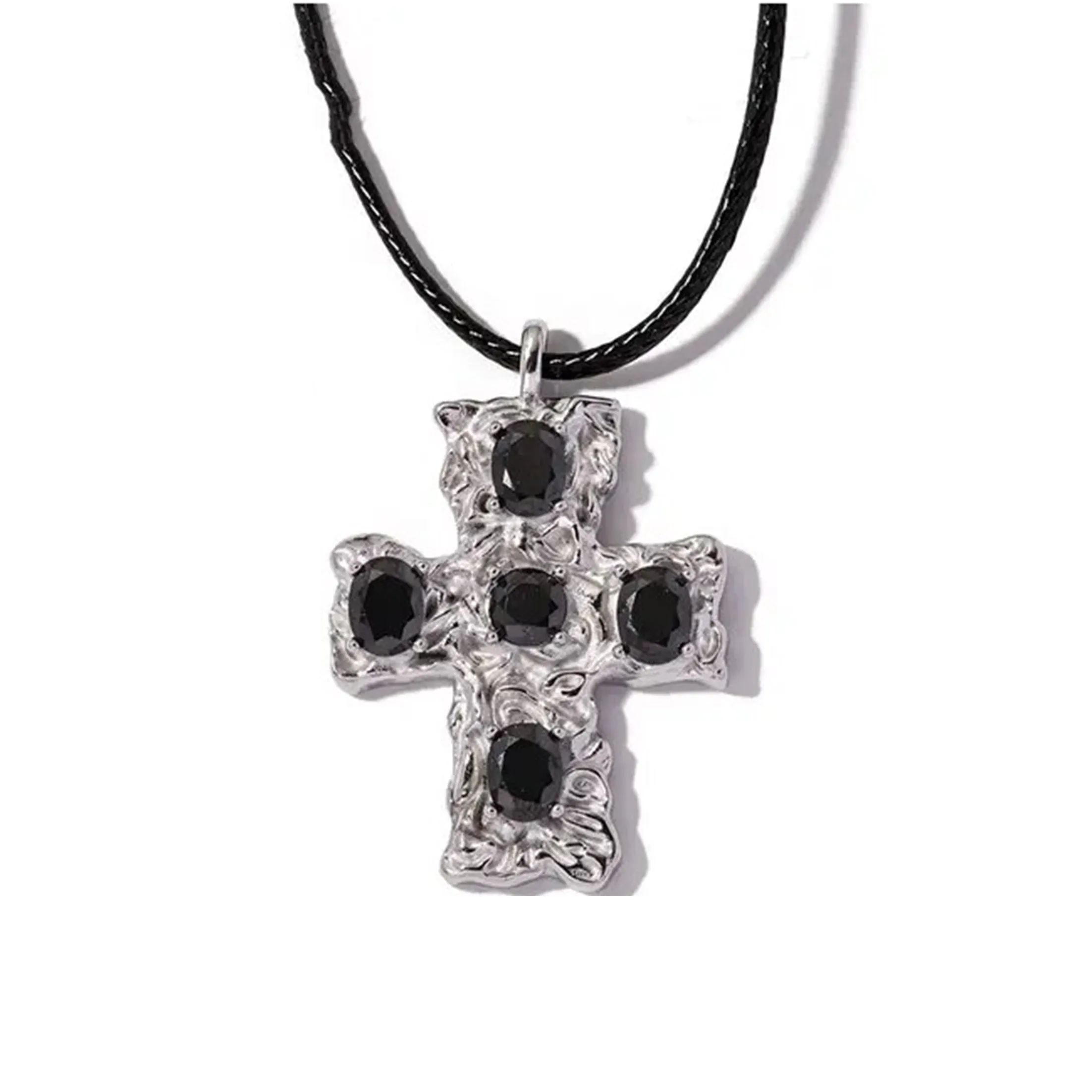 SILVER GEM CROSS HALSKETTE