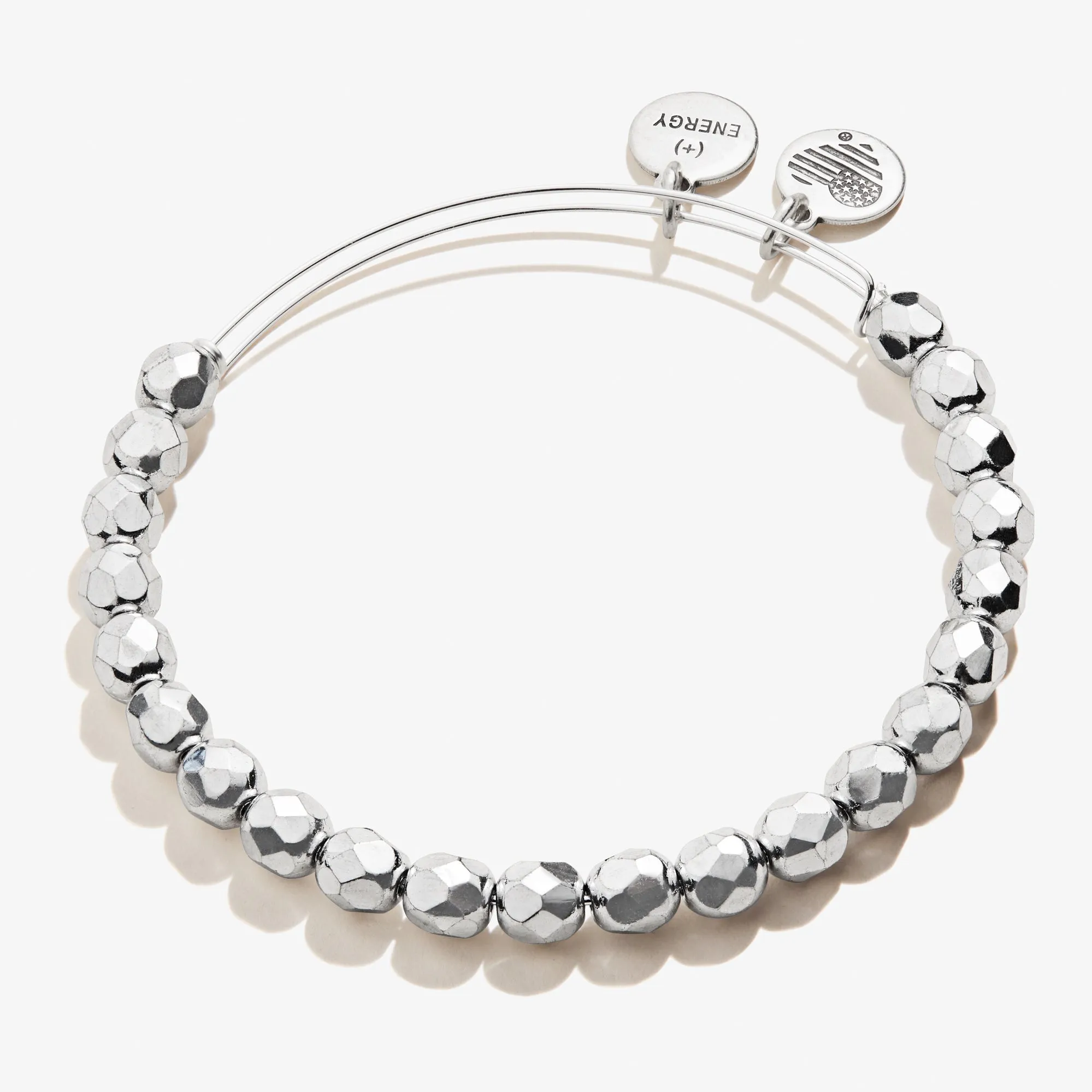 Solstice Beaded Bangle, Platinum