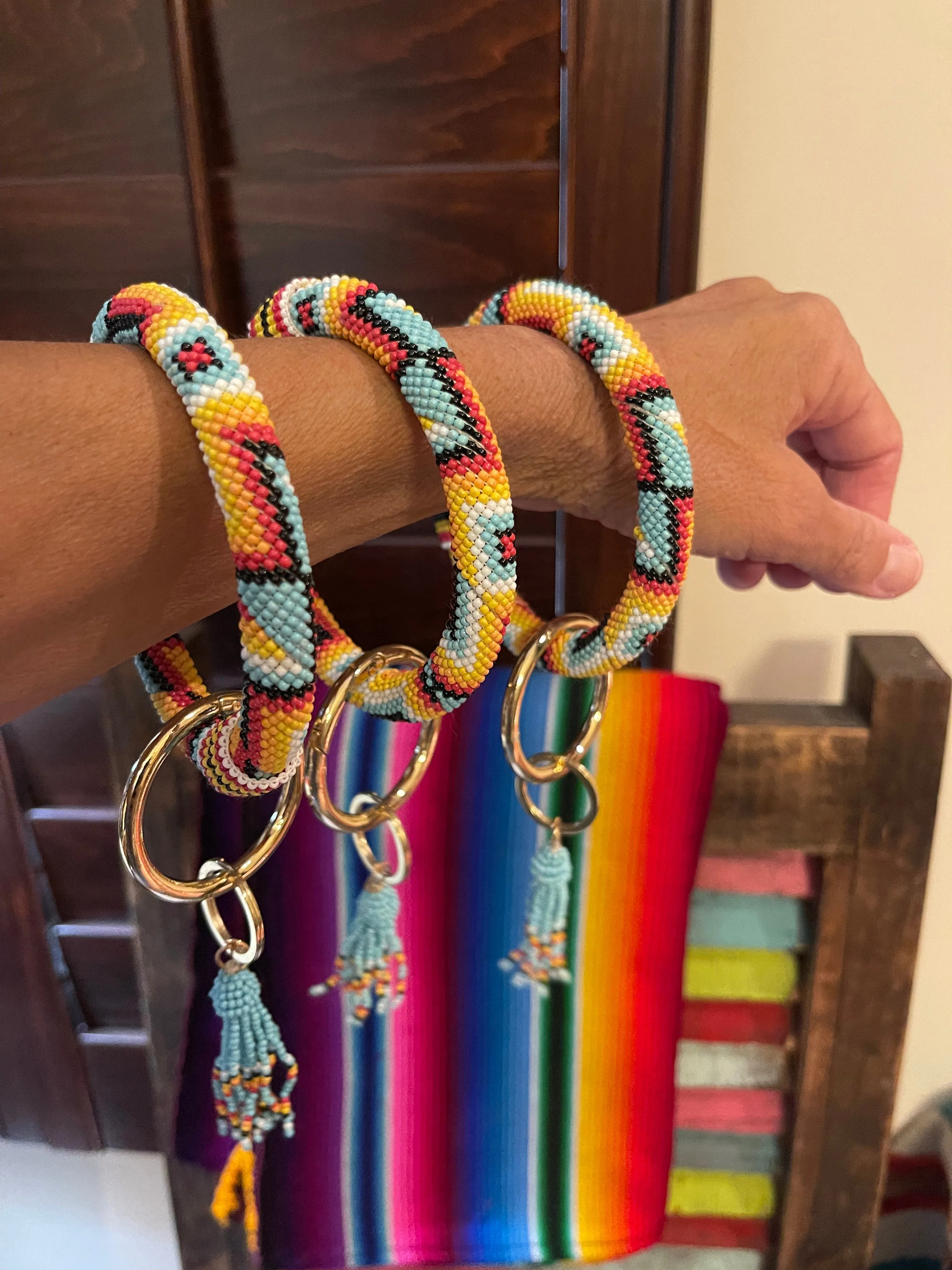 Southwest BEADED BANGLE KEYCHAIN