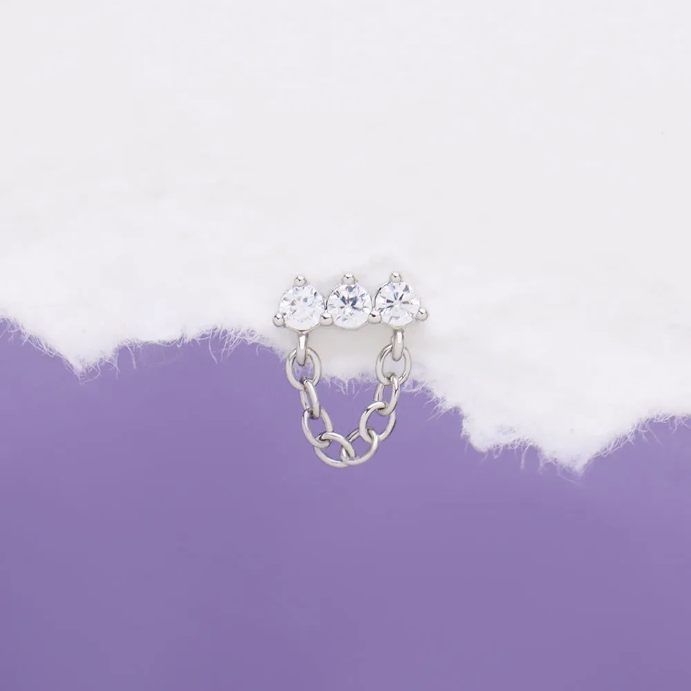 Sparkling Gem Chain Stud