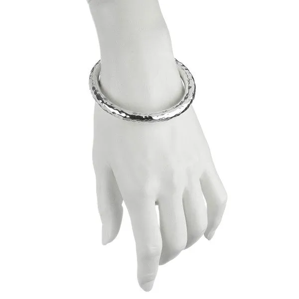 Sterling Silver beaten tube bangle