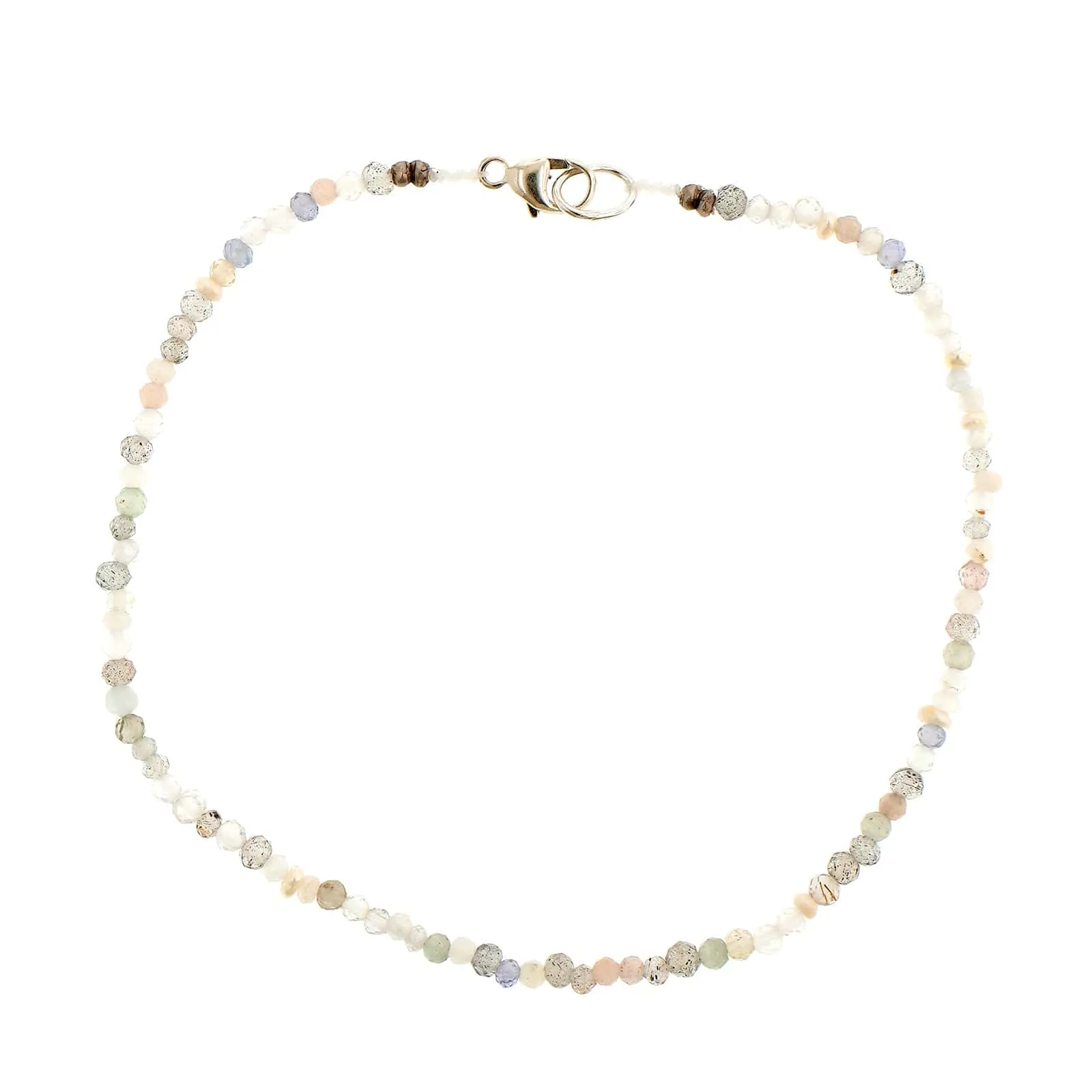 Sterling Silver Multi Gem Beaded Bracelet