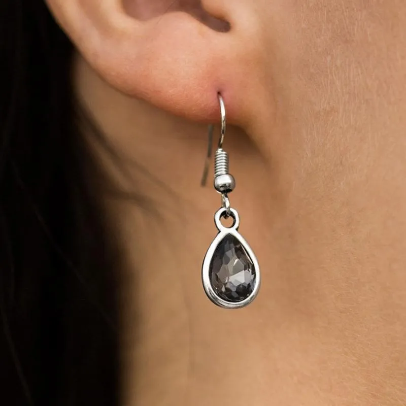 Storm of the Century Silver Gem Drop Earrings