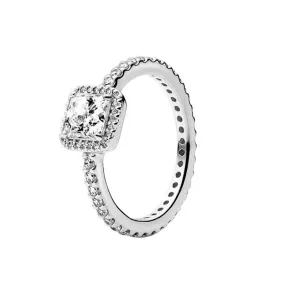 Stylish Sterling Silver Sparkling Gem Ring For Women