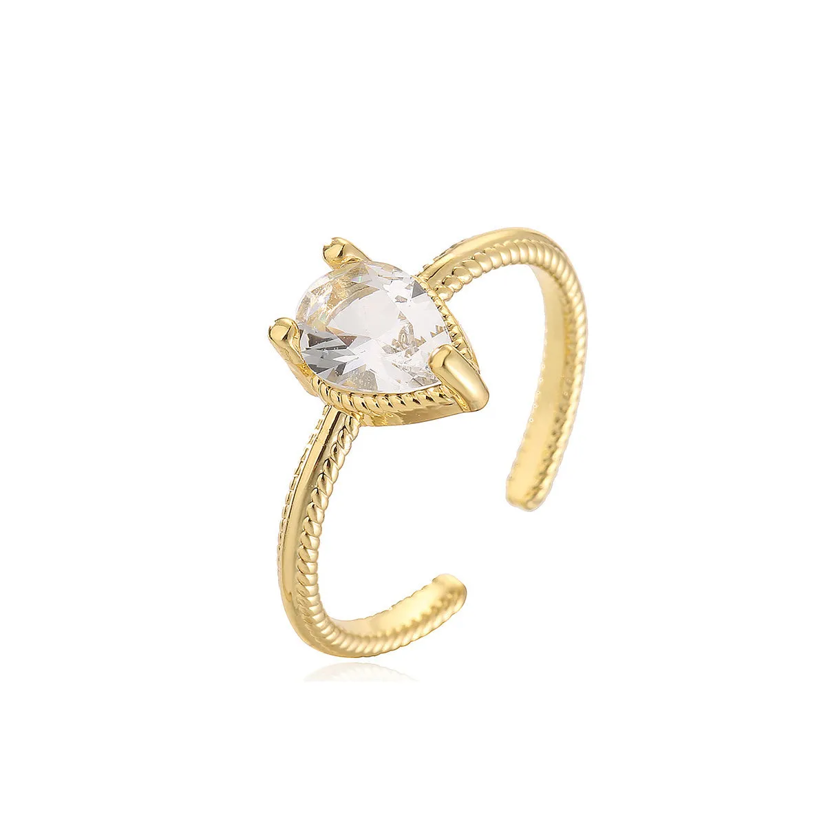 Teardrop Gem Gold Ring