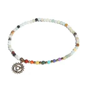 Throat Chakra Anklet, Chakra Gemstones and Amazonite Anklet