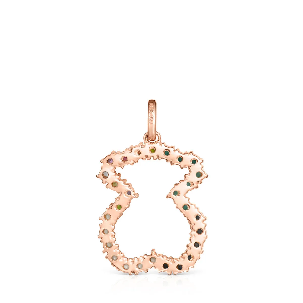 Tous Straight bear Pendant in Rose Gold Vermeil with Gemstones 912724520