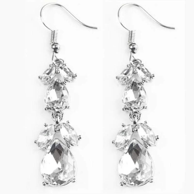 Trophy Hall White Gem Earrings