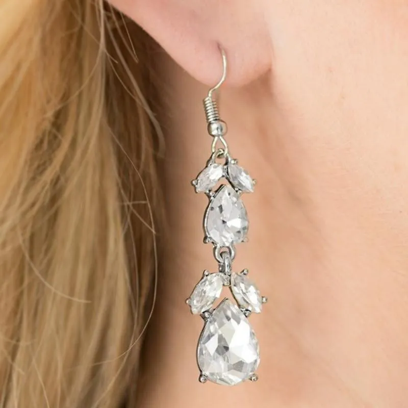 Trophy Hall White Gem Earrings