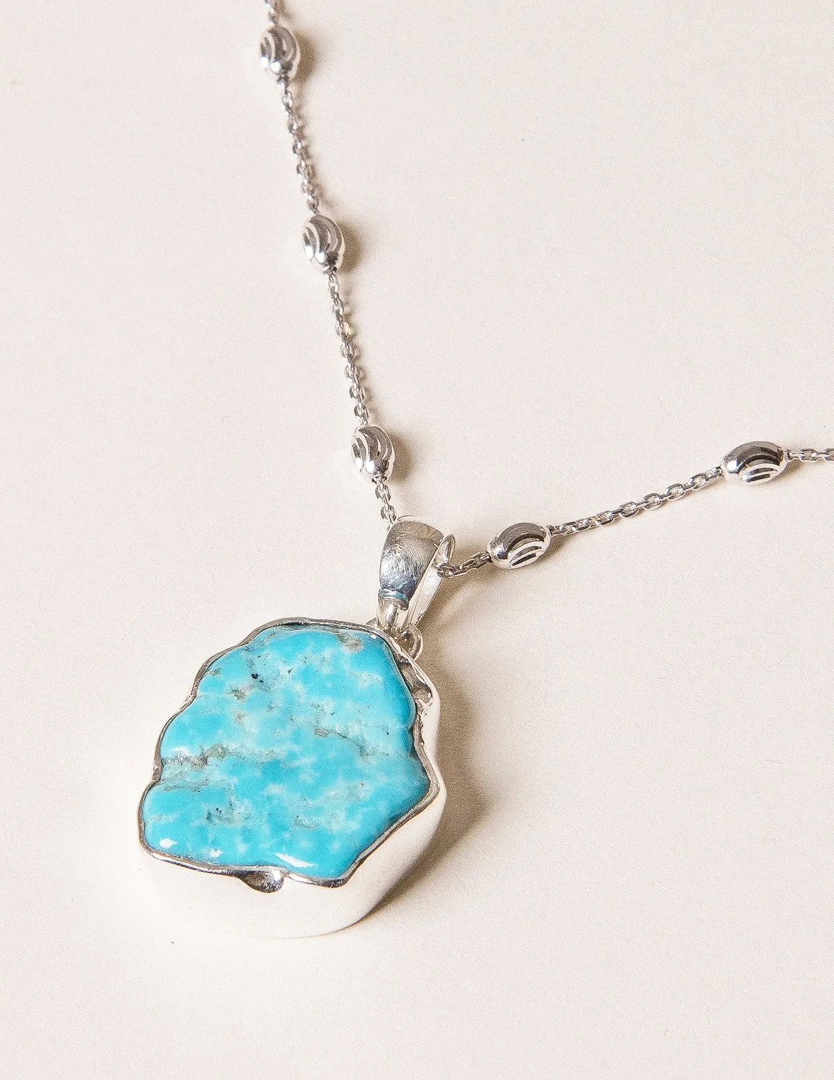 Turquoise Free Form Pendant - One Of A Kind