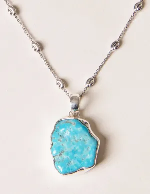 Turquoise Free Form Pendant - One Of A Kind