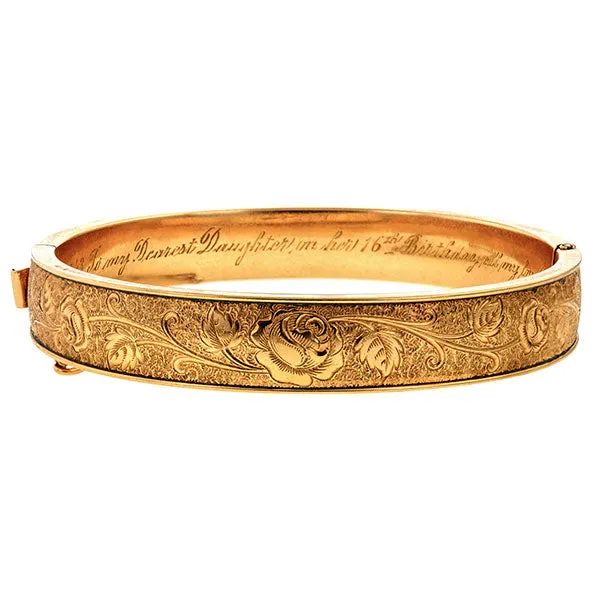 Victorian Engraved Bangle Bracelet