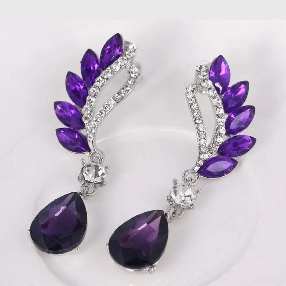 Vintage Flight Purple Gem Statement Earrings