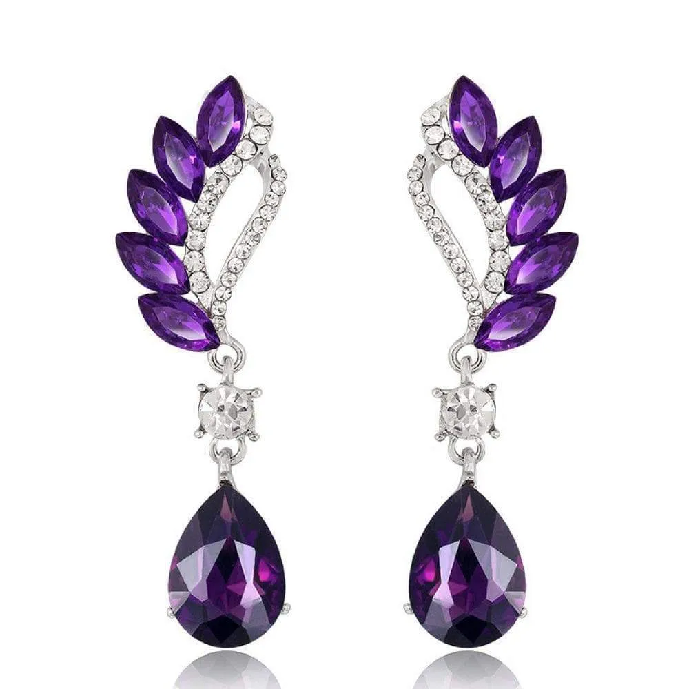 Vintage Flight Purple Gem Statement Earrings