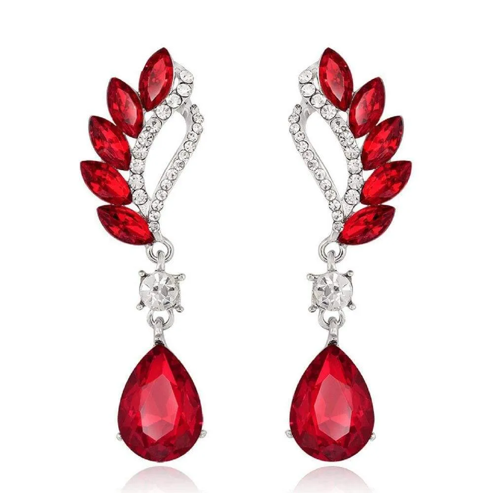 Vintage Flight Red Gem Statement Earrings