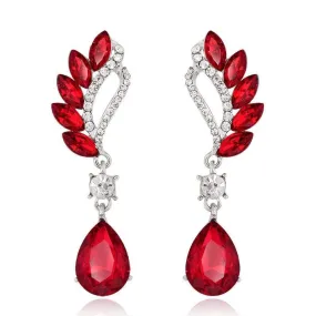 Vintage Flight Red Gem Statement Earrings