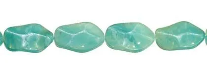 Wholesale Amazonite Bead Waved Oval Shape Gemstones 18-30mm