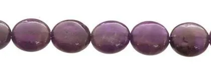 Wholesale Amethyst Bead Coin Shape Smooth Gemstones 8-12mm