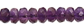 Wholesale Amethyst Bead Nugget Roundel Shape Faceted Gemstones 4-6mm