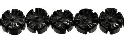 Wholesale Black Color Agate Bead Flower Star Shape Gemstones 6mm