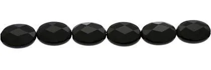 Wholesale Black Color Agate Bead Oval Shape Faceted Gemstones 9-30mm